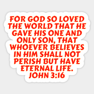 Bible Verse John 3:16 Sticker